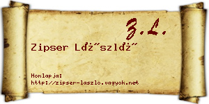 Zipser László névjegykártya